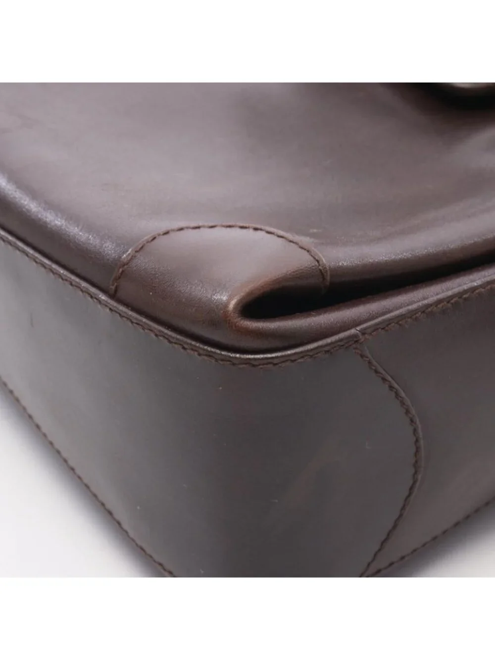 Celine Handbag Dark Brown Leather Triomphe